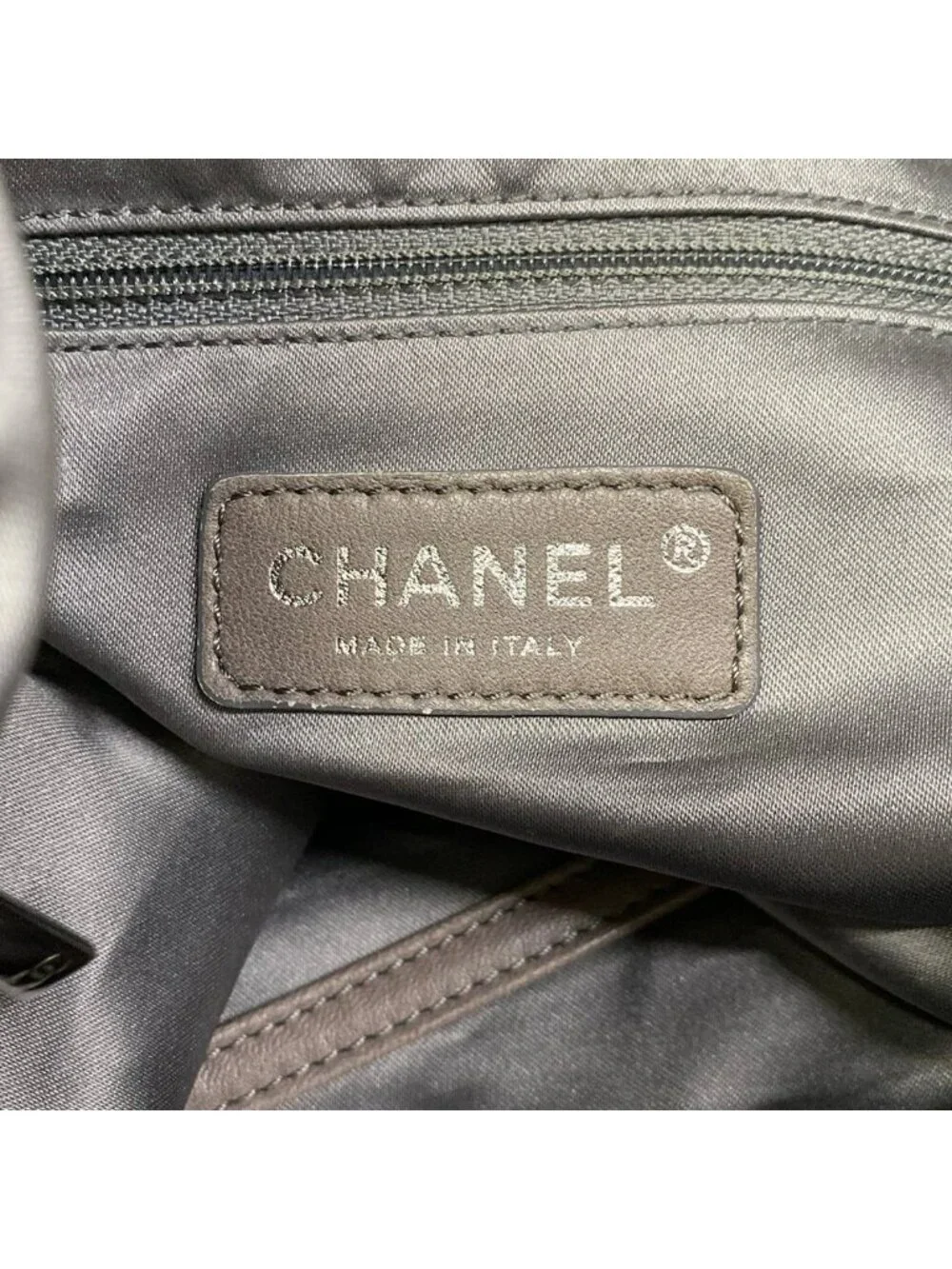 Chanel Tote Melrose Cabas Black Silver Chain